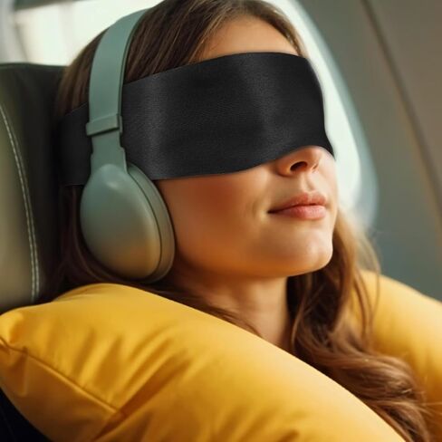 Satin Eye Mask Sleep Mask, 2pcs 59inch Soft Blindfold Valentine Gift for Couples Travel Nap Meditation(2 Two-Toned) in Saudi Arabia