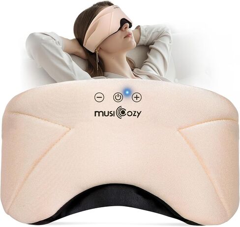 MUSICOZY سماعات بلوتوث قناع النوم 5.4، سماعات رأس لاسلكية فوق الأذن قابلة للغسل بسحاب قناع سماعات النوم مع مكبرات صوت ستيريو عالية الدقة للنوم الجانبي أثناء السفر والاسترخاء، هدايا للرجال والنساء in Saudi Arabia