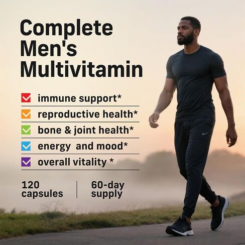 Multivitamin for Men with Sea Moss, Black Seed Oil, Ashwagandha, Turmeric Bladderwrack, Burdock,Vitamin C, Elderberry, Manuka, Yellow Dock | Daily Men's Vitamins and Minerals supplement in Saudi Arabia