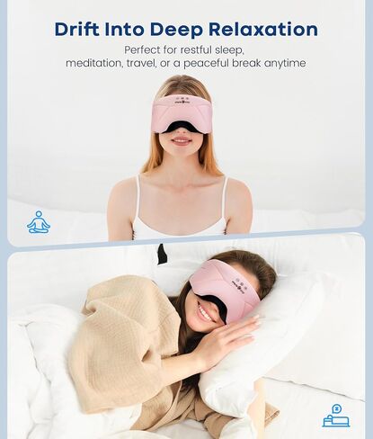 MUSICOZY Bluetooth Sleep Mask Headphones 5.4, Wireless Over-Ear Headphones Washable Zipper Sleep Headphones Mask with HD Stereo Speakers for Side Sleepers Travel & Relaxation, Gifts for Men Women in Saudi Arabia