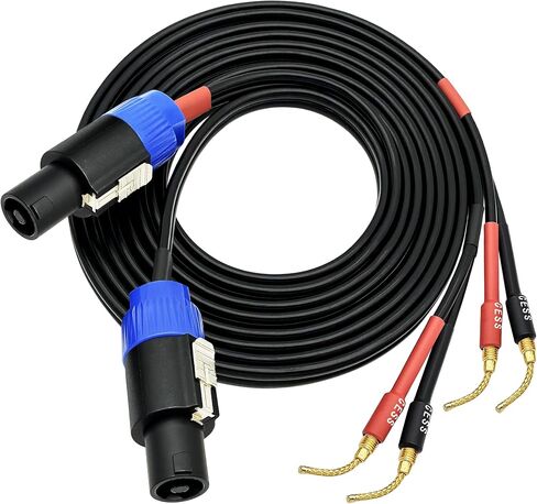 CESS-276-6f Braided-Type Pin Banana Plug to Speakon Speaker Cable, Secure Contact with Spring Clips, Super Soft Silicone 12 Gauge Wires (6 Feet) in Kuwait