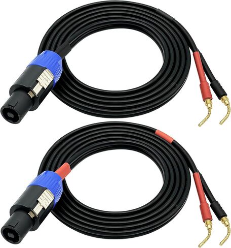 CESS-276-6f Braided-Type Pin Banana Plug to Speakon Speaker Cable, Secure Contact with Spring Clips, Super Soft Silicone 12 Gauge Wires (6 Feet) in Kuwait