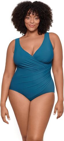 Miraclesuit Women's Swimwear Plus Size Pin Point Oceanus Soft Cup Tummy Control One Piece Swimsuit in Saudi Arabia