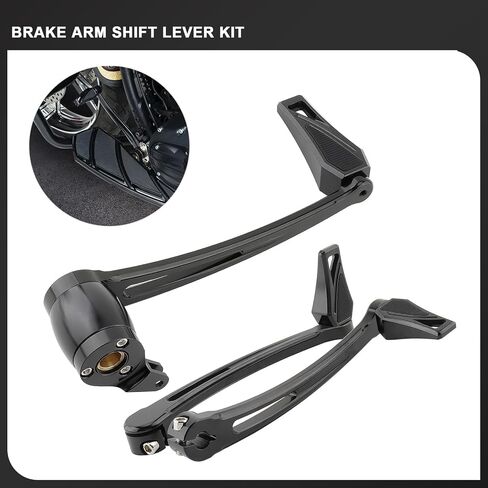Brake Arm Kit Long Phantom Shift Levers Heel Toe Shifter Pegs for Harley 2014-2023 Touring Road King Street Glide Electra Glides Road Glides Trike (Black) in Saudi Arabia