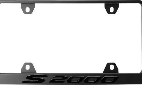 S2000 License Plate Frame – Stealth Black Powder Coat UV Resistant STAINLESS METAL Plate Holder - One Piece - Compatible with 2000-2009 S2000 AP1 / AP2 (3D RAISED LETTER with MOUNTING HARDWARE) in Saudi Arabia