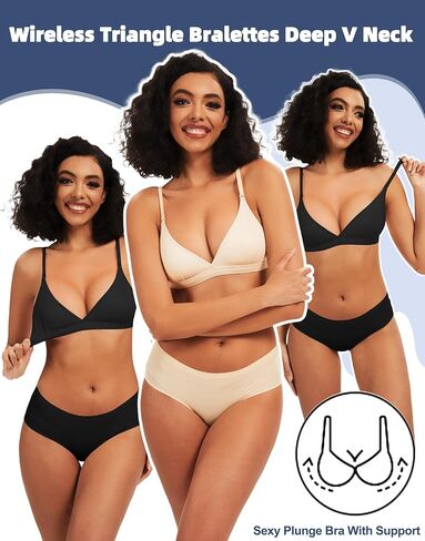 حمالات صدر عميقة على شكل حرف V للنساء حمالة صدر مثلثة كروس لاسلكية حمالة صدر بدون خياطة حمالة صدر مثيرة منخفضة القطع بدون حشوة in Kuwait