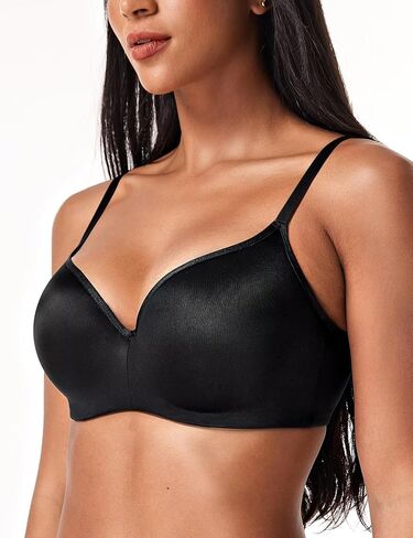 Deyllo Women's Underwire Bra Full Coverage Padded Cup T Shirt Bras Back Smoothing in Saudi Arabia