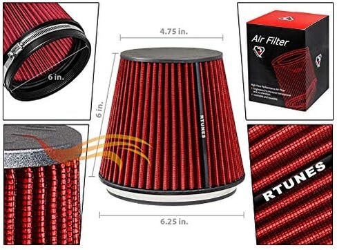 RTUNES RACING أنبوب أسود درع حراري مدخل هواء بارد + فلتر متوافق مع 12-14 Ford F150 3.5L V6 EcoBoost in Saudi Arabia