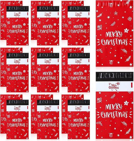 180 Pieces Christmas Mailers 6 x 9 Inch Matte Mailing Envelope Snowflake Shipping Bags Self Adhesive Packaging Bag for Candy, Christmas Party Favors, Waterproof in Saudi Arabia