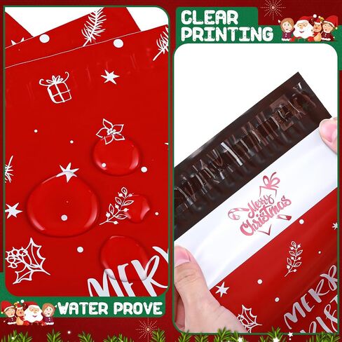 180 Pieces Christmas Mailers 6 x 9 Inch Matte Mailing Envelope Snowflake Shipping Bags Self Adhesive Packaging Bag for Candy, Christmas Party Favors, Waterproof in Saudi Arabia