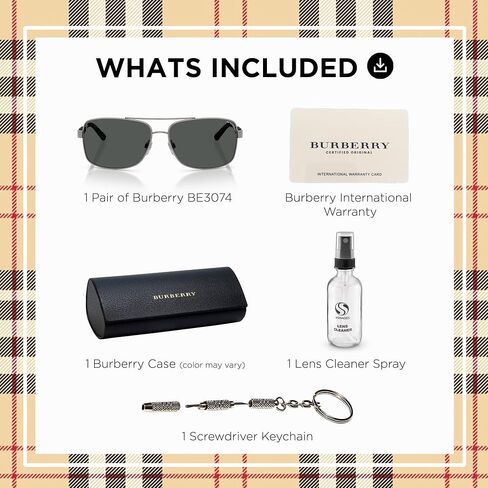 BURBERRY BE3074 Rectangle Shape Metal Sunglasses with Luxury Eyewear Kit in Saudi Arabia
