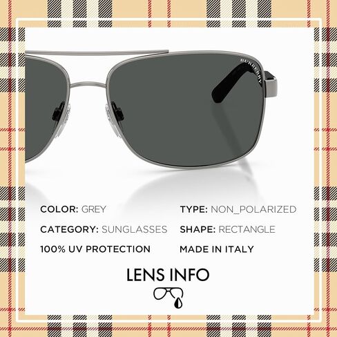 BURBERRY BE3074 Rectangle Shape Metal Sunglasses with Luxury Eyewear Kit in Saudi Arabia