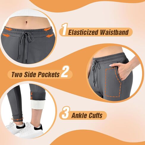 Walifrey Fleece Lined Joggers for Women with Pocket, Women's Warm Sweatpants for Winter Hiking Jogging and Workout in Kuwait