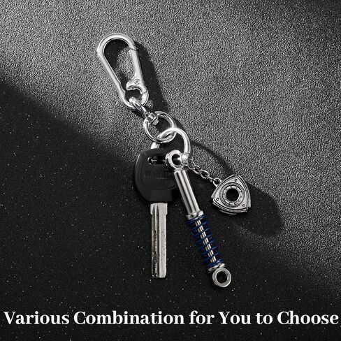 Frienda 8 Pieces Automotive Parts Model Key Ring Set Spinning Rim Chain JDM keychain Turbo Keychain with Sound in Saudi Arabia