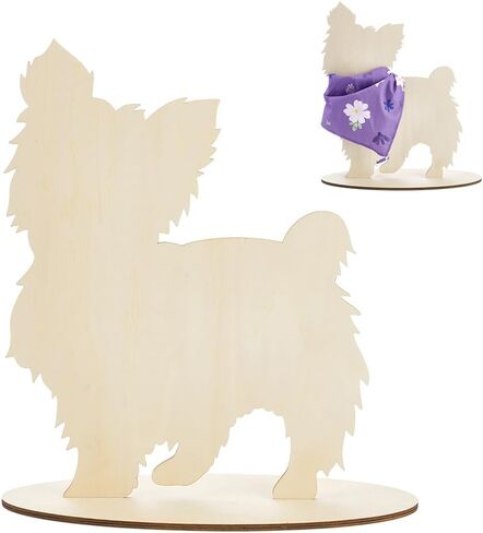 AHANDMAKER Dog Silhouette Display Stand Wooden Pet Scarf Holder Dog Bib Rack for Home Decoration Pet Photography Christmas Halloween Decorations Store Display Photo Props in Saudi Arabia