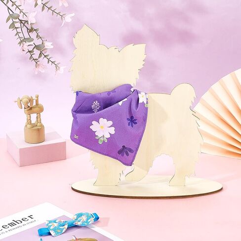AHANDMAKER Dog Silhouette Display Stand Wooden Pet Scarf Holder Dog Bib Rack for Home Decoration Pet Photography Christmas Halloween Decorations Store Display Photo Props in Saudi Arabia