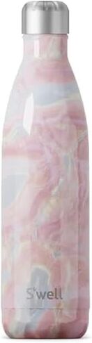 زجاجة مياه من الفولاذ المقاوم للصدأ من S'well، سعة 25 أونصة، جرانيت أزرق، حاويات معزولة بالفراغ ثلاثية الطبقات تحافظ على المشروبات باردة لمدة 48 ساعة وساخنة لمدة 24 ساعة، خالية من مادة BPA، مثالية للاستخدام أثناء التنقل in Kuwait
