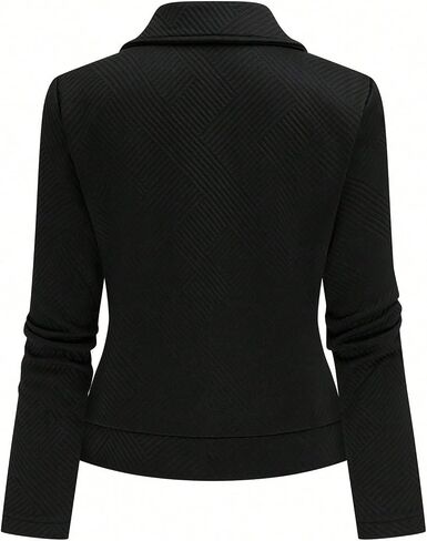 GORGLITTER Women's Zip Up Motorcycle Jacket Casual Long Sleeve Lapel Collar Moto Biker Bomber Jackets Outwear in Saudi Arabia