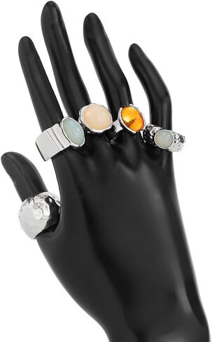 Rings for Women Chunky Rings Set Adjustable Thick Statement Ring Vintage Wide Colorful Stackable Ring for Women Chunky Jewlery in Saudi Arabia