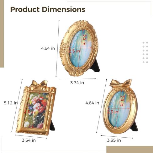إطارات صور كلاسيكية بأربعة أنماط، إطارات صور ذهبية صغيرة، إطار صور بأربعة أحجام 5.5 بوصة × 4.6 بوصة/4.7 بوصة × 4.7 بوصة/5.9 بوصة × 7.7 بوصة/4.5 بوصة × 5.4 بوصة ، عرض صور مجمعة على الحائط وسطح الطاولة لمعرض ديكور المنزل in Kuwait