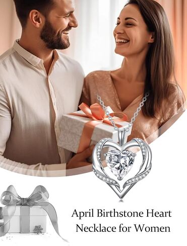 WINNICACA Birthday Gift for Mom Heart Necklace for Women 925 Sterling Silver Birthstone Necklace Jewelry Gift for Women Wife Her Girlfriend Sister in Saudi Arabia