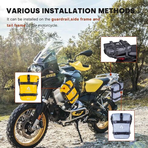 Motorcycle Crash Bar Bag 2PCS Moto Tail Bag Motorcycle Bumper Bags Bike Side Pannier PVC Waterproof Frame Mount Motorcycles Pack Motor Fender Pouch for Most Motorcycles Black 12L in Saudi Arabia