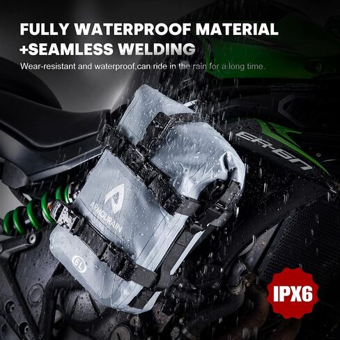 Motorcycle Crash Bar Bag 2PCS Moto Tail Bag Motorcycle Bumper Bags Bike Side Pannier PVC Waterproof Frame Mount Motorcycles Pack Motor Fender Pouch for Most Motorcycles Black 12L in Saudi Arabia