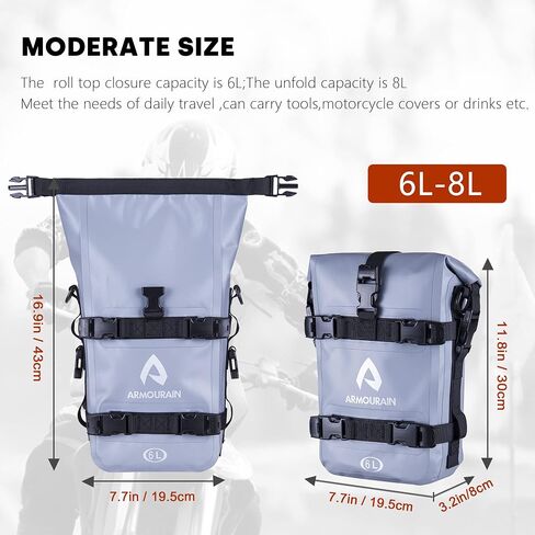 Motorcycle Crash Bar Bag 2PCS Moto Tail Bag Motorcycle Bumper Bags Bike Side Pannier PVC Waterproof Frame Mount Motorcycles Pack Motor Fender Pouch for Most Motorcycles Black 12L in Saudi Arabia