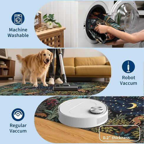 GarveeHome 5x7 Jungle Area Rug Washable Rugs for Living Room Bedroom, Soft Low Pile Non Slip Accent Floor Mat Animal Print Throw Rug Indoor Carpet Dining Room Playroom in Saudi Arabia