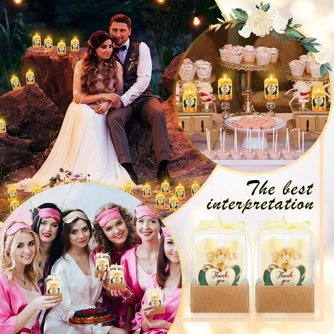 24 Pcs Weeding Candle Favors for Guests Baptism Favors LED Tea Light Candles Christmas Pillar LED Flameless Candles Tags and Gift Boxes for Baptism Wedding Party Baby Shower in Saudi Arabia