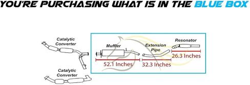 Northeastern Exhaust | Stainless Steel Muffler, Extension Pipe, Resonator Exhaust System Kit Compatible for Lincoln Navigator 2003-2006 5.4L | Free Clamps and Gasket | Automotive Replacement Part in Saudi Arabia