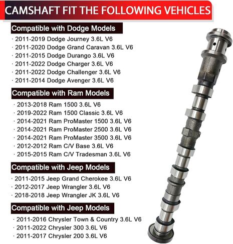5184380AG Right Side Intake Camshaft Compatible with Dodge Journey Durango, Jeep Grand Cheroke, Chrysler 200 300, Ram 1500, 3.6L V6, Replaces 05184380AH, 5184380AE, 5184380AF, 5184380AD in Saudi Arabia