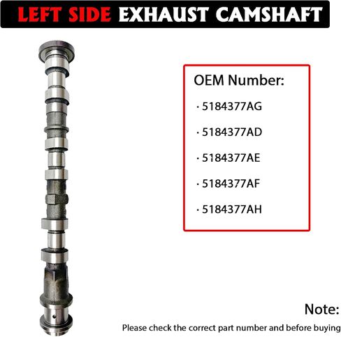 5184380AG Right Side Intake Camshaft Compatible with Dodge Journey Durango, Jeep Grand Cheroke, Chrysler 200 300, Ram 1500, 3.6L V6, Replaces 05184380AH, 5184380AE, 5184380AF, 5184380AD in Saudi Arabia