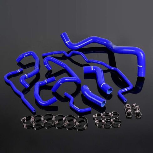 PIT66 Silicone Radiator Hose Kit,Compatible with 99-06 Volkswagen Golf MK4 1.8T Turbo Red with Clamps in Saudi Arabia