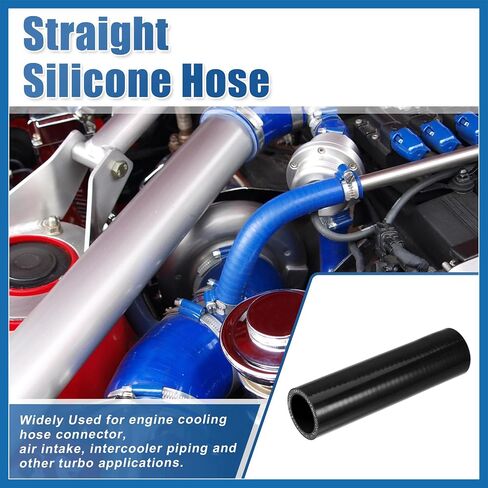 1.25" ID 6" Length 4-Ply Reinforced High Temp Straight Coupler Silicone Reducer Hose Black for Car Intercooler Intake Piping Item Replacement in Saudi Arabia