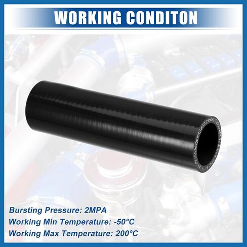 1.25" ID 6" Length 4-Ply Reinforced High Temp Straight Coupler Silicone Reducer Hose Black for Car Intercooler Intake Piping Item Replacement in Saudi Arabia