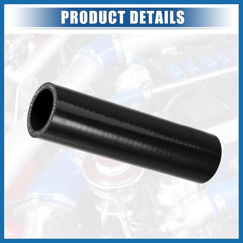 1.25" ID 6" Length 4-Ply Reinforced High Temp Straight Coupler Silicone Reducer Hose Black for Car Intercooler Intake Piping Item Replacement in Saudi Arabia