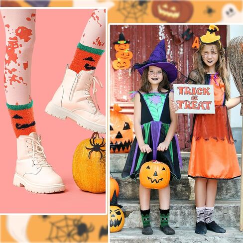 Liitrsh 8 Pairs Halloween Fuzzy Sock for Women Cozy Funny Unisex Halloween Socks Gifts Boo Spooky Basket Stuffers for Winter Sports Outdoor Gifts in Saudi Arabia