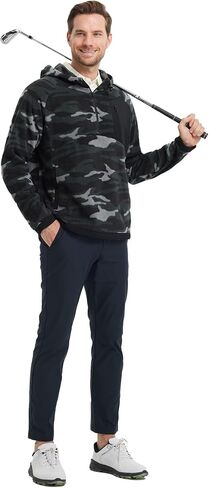 M MAELREG Hoodies for Men Quarter Zip Hooded Pullover Heavyweight Warm Microfleece Golf Polar Fleece Sweatshirt for Men in Saudi Arabia