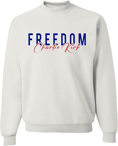 wild custom apparel Charlie Kirk Freedom Signature Merchandise Sweater Crewneck Sweatshirt in Kuwait