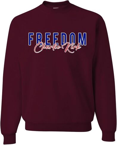 wild custom apparel Charlie Kirk Freedom Signature Merchandise Sweater Crewneck Sweatshirt in Kuwait