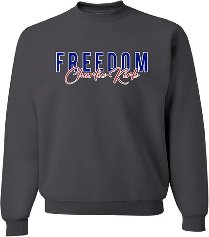 wild custom apparel Charlie Kirk Freedom Signature Merchandise Sweater Crewneck Sweatshirt in Kuwait
