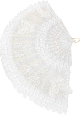 Cabilock 3pcs Lace Hand Fan Accents Vintage Folding Fan for Women for Weddings Parties Cosplay and Decorative Use and Elegant Design for Events in Saudi Arabia
