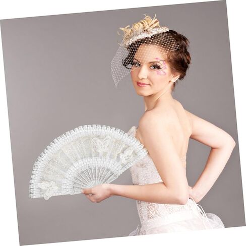Cabilock 3pcs Lace Hand Fan Accents Vintage Folding Fan for Women for Weddings Parties Cosplay and Decorative Use and Elegant Design for Events in Saudi Arabia