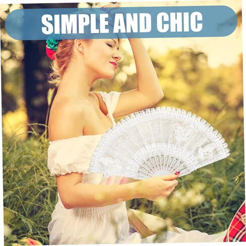 Cabilock 3pcs Lace Hand Fan Accents Vintage Folding Fan for Women for Weddings Parties Cosplay and Decorative Use and Elegant Design for Events in Saudi Arabia