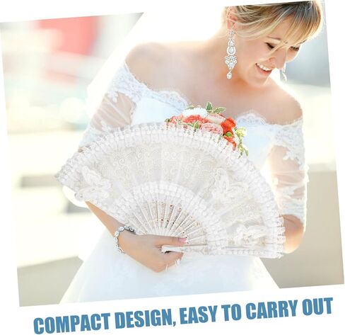 Cabilock 3pcs Lace Hand Fan Accents Vintage Folding Fan for Women for Weddings Parties Cosplay and Decorative Use and Elegant Design for Events in Saudi Arabia