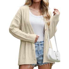 Womens Button Down Cardigan Sweaters 2025 Fall Open Front V Neck Long Sleeve Knit Oversized Sweater Winter Outerwear in Kuwait