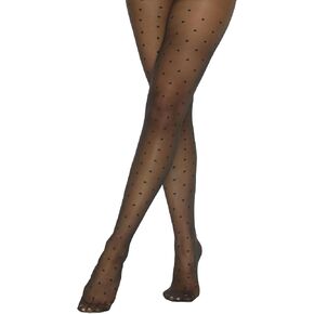 Patterned Tights for Women Sheer Pantyhose Black 20 Denier,Leopard,Polka Dots,Hearts in Saudi Arabia