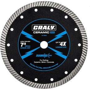 CRALY 4-1/2 Inch Ultra Thin Diamond Saw Blade for Angle Grinder, 7/8 Inch Arbor, Diamond Cutting Wheel, Wet/Dry Cutting, for Ceramic, Tile, Marble, Granite, Brick, Porcelain, 5-pk in Kuwait