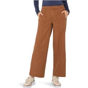 Womens Petite Mid-Rise Wide Leg Trousers with Elastic Back Waistband in Kuwait
